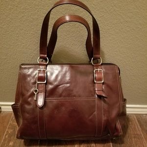 Fossil leather computer bag